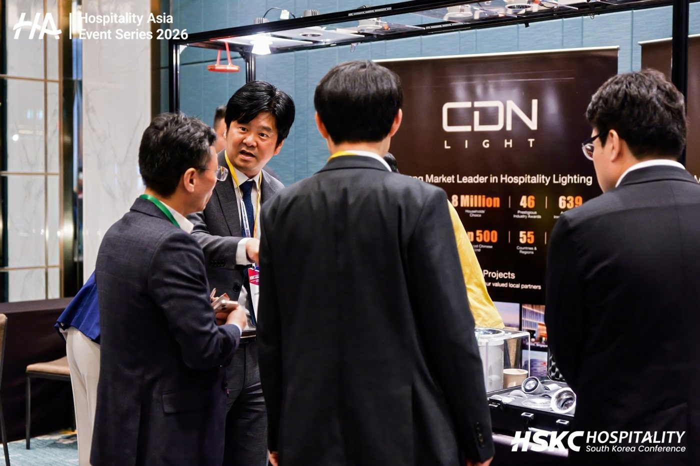 Visitors at the CDN Lighting booth at HSKC2026 Seoul